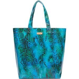 Consuela Cade Grab N Go Basic Tote Bag Blue Green Animal Print NWT